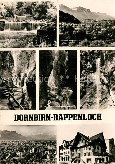 Dornbirn Vorarlberg Rappenloch Wasserfall Schlucht Gesamtansicht mit Alpenpanora
