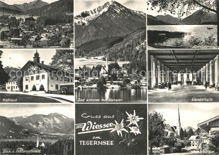 Bad Wiessee Panorama Rathaus Bodenschneid Kampen Abendstimmung am Tegernsee Wand