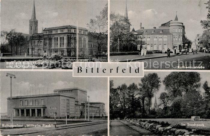Bitterfeld Sachsen-Anhalt HO-Kaufhaus Rathenaustrasse Kulturpalast Wilhelm Pieck