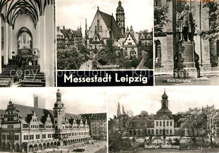 LEIPZIG Sachsen Thomaskirche Bach-Denkmal Altes Rathaus Gohliser Schloesschen