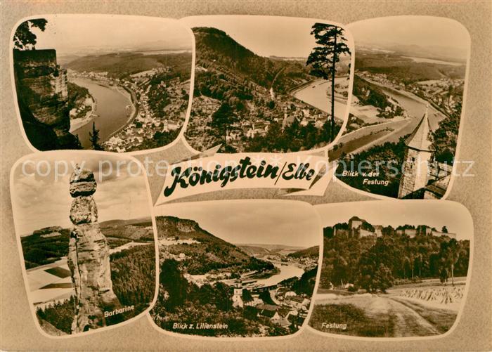 Koenigstein Saechsische Schweiz Barbarine Lilienstein Festung