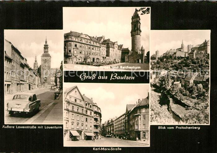 Bautzen Sachsen aeussere Lauenstrasse Lauenturm Karl-Marx-Strasse Proitschenberg