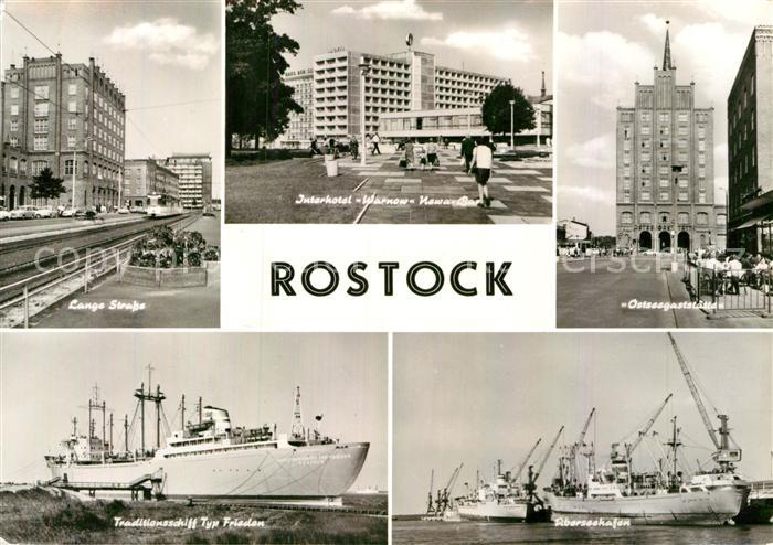 ROSTOCK  CITY Lange Strasse Interhotel Warnow Schiff Typ Frieden Ostseegaststaet
