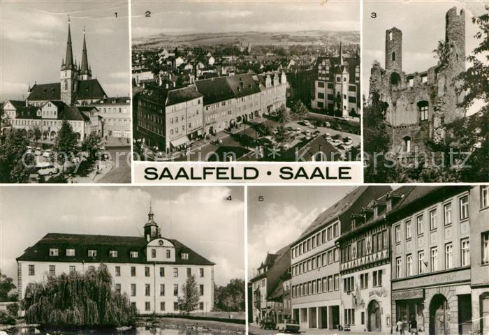 Saalfeld Saale Marktplatz Blankenburger Strasse Burgruine Hohe Schwarm