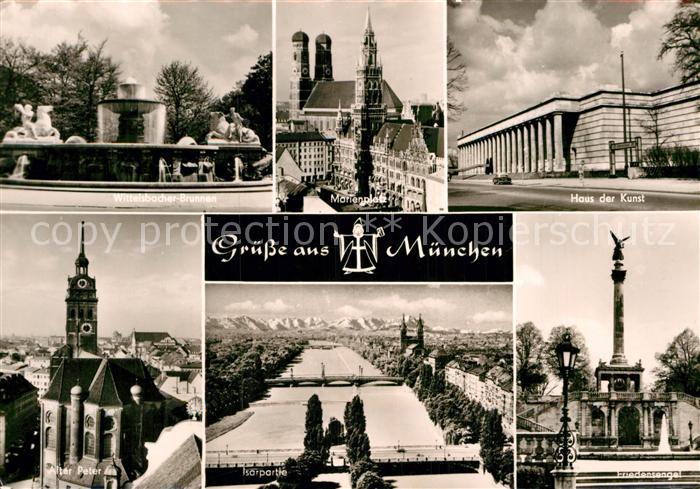 Muenchen Bayern Haus der Kunst Friedensengel Alter Peter Marienplatz