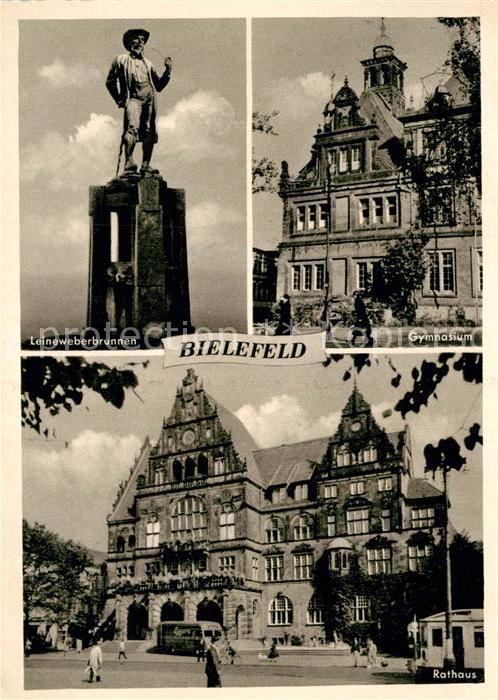 Bielefeld Rathaus Leineweberbrunnen Gymnasium