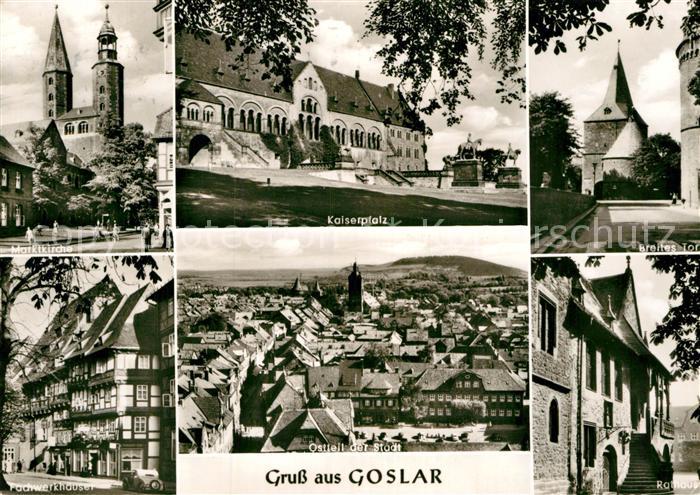 Goslar Kaiserpfalz Marktkirche Fachwerkhaeuser Rathaus