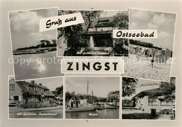 Zingst Ostseebad Gaststaette Kurhaus Gaststaette Fischerklause Hafen