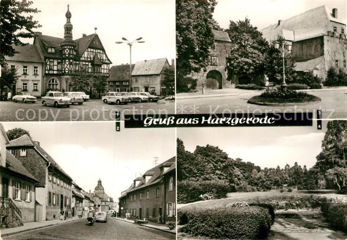 Harzgerode Marktplatz Rathaus Oberstrasse Stadtgarten Schlossberg