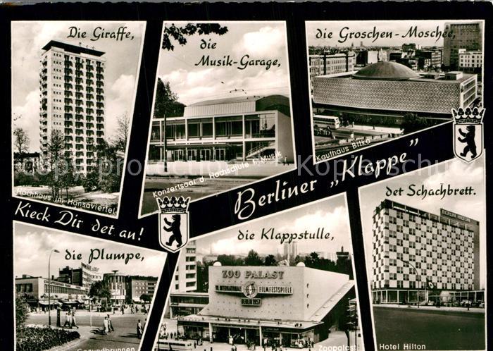 BERLIN  CITY Kaufhaus Bilka Hotel Hilton Zoopalast Hochschule fuer Musik