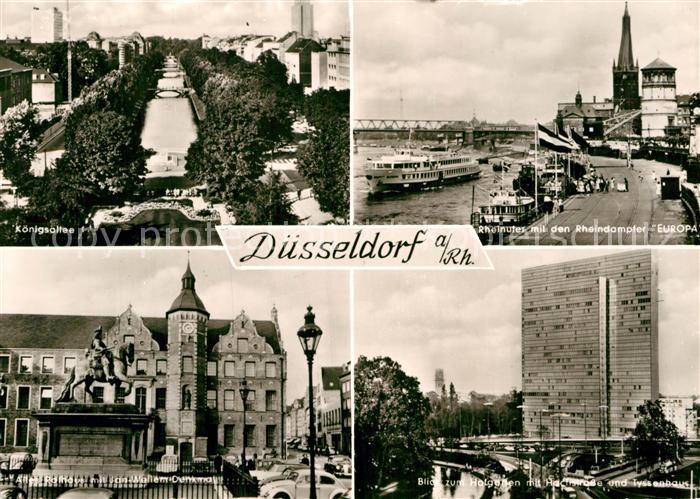 Duesseldorf Koenigsallee Jan-Wellem-Denkmal Rheindampfer Europa Tyssenhaus