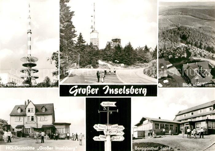 Grosser Inselsberg Fernsehturm Gaststaette Grosser Inselsberg Berggasthof Stoehr