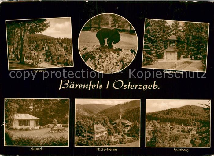 Baerenfels Erzgebirge Glockenturm Kurpark FDGB-Heime Spitzberg