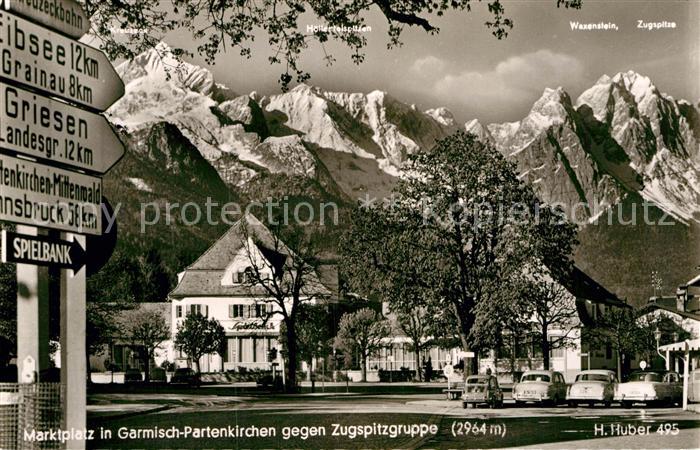 GARMISCH-PARTENKIRCHEN Bayern Marktplatz Zugspitze Waxenstein
