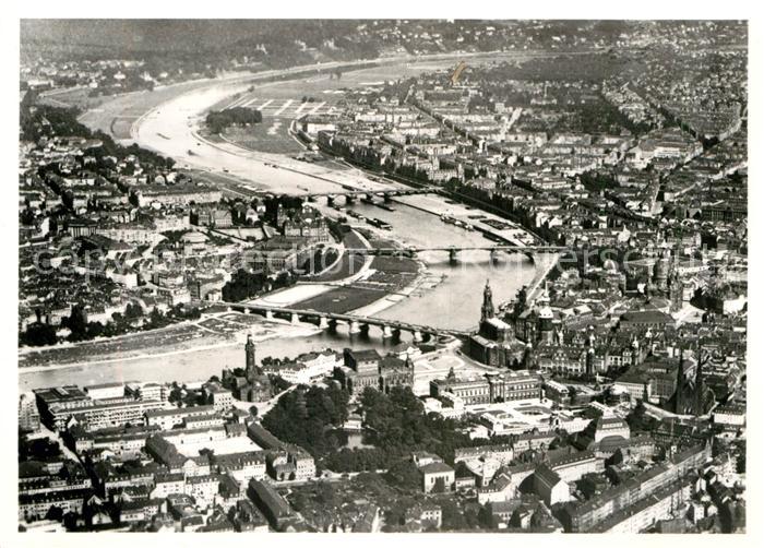 DRESDEN Elbe Fliegeraufnahme vor der Zerstoerung