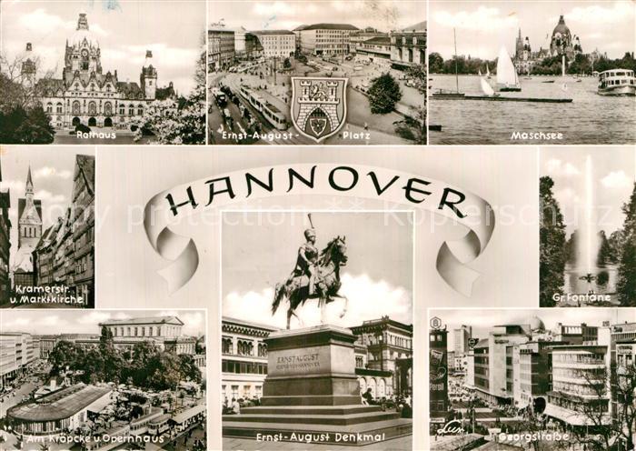 HANNOVER  CITY Maschsee Gr. Fontaene Ernst-August-Platz Rathaus Georgsrtasse