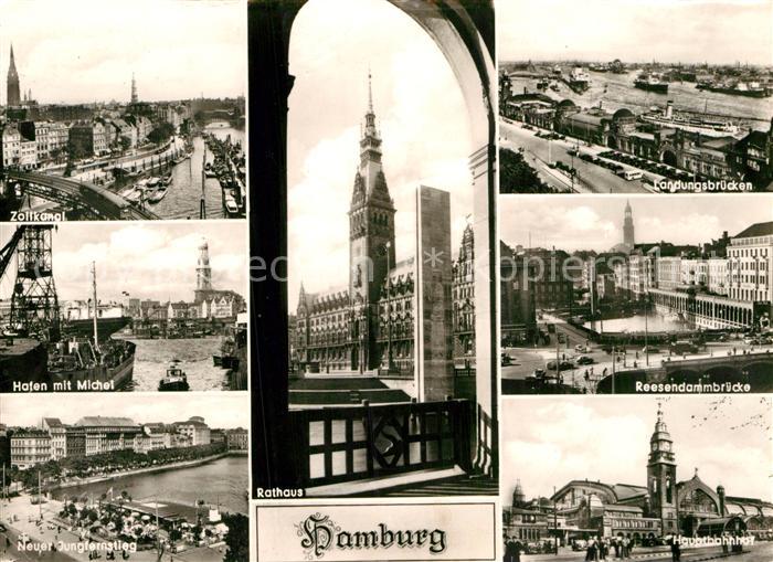 HAMBURG  CITY Rathaus Hafen Michel Hauptbahnhof