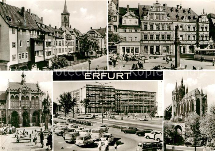 Erfurt Kraemerbruecke Gildenhaus Fischmarkt Rathaus