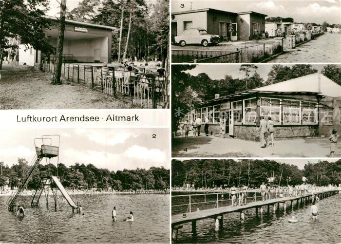 Arendsee Altmark Strandgaststaette Bungalowsiedlung Musikpavillon