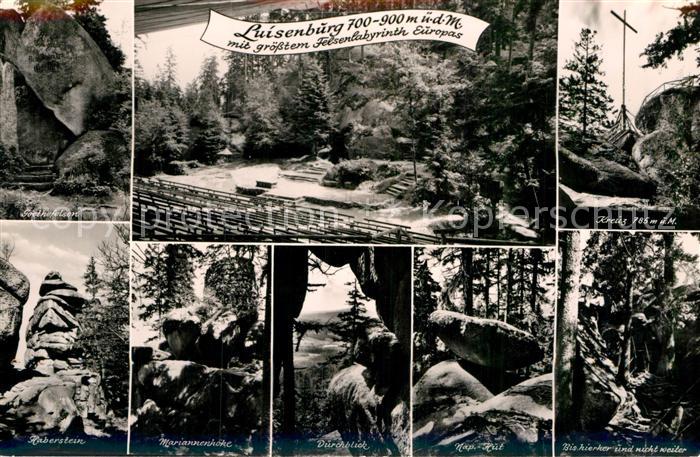 Luisenburg Goethefelsen Freilichtbuehne Kreuz Haberstein Mariannenhoehe Durchbli