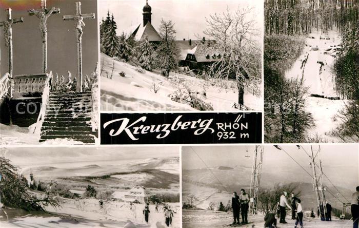 Kreuzberg Rhoen Kalvarienberg Kirche Skipiste Skilift