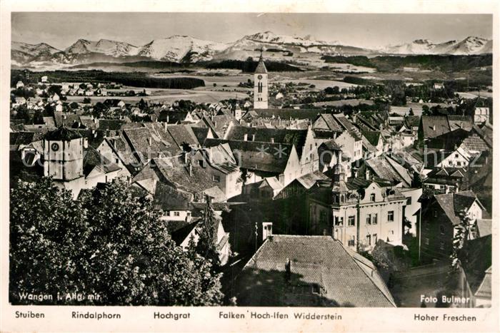 Wangen Allgaeu mit Stuiben Rindalphorn Hochgrat Falken Hoch Ifen Widderstein Hoh