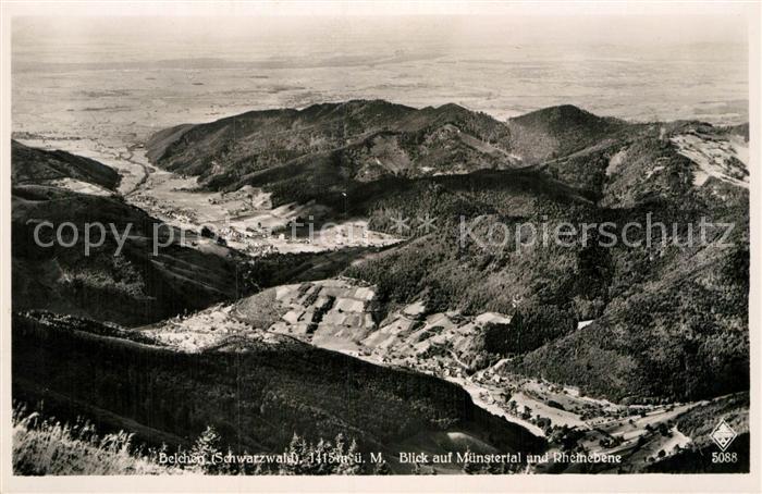 Belchen Baden Blick auf Muenstertal und Rheinebene