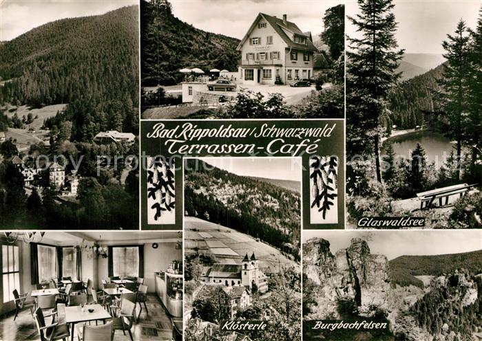 Bad Rippoldsau Schwarzwald Terrassen Cafe Glaswaldsee Kloesterle Burgbachfelsen