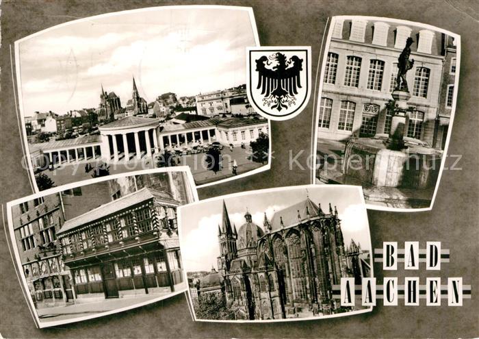 Bad Aachen Stadtblick Brunnen Kirche