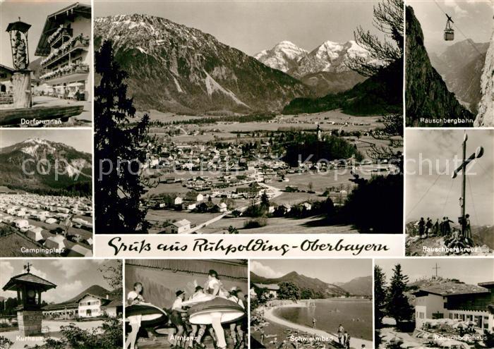 Ruhpolding Panorama Dorfbrunnen Camping Pauschbergbahn Kurhaum Almtanz Schwimmba