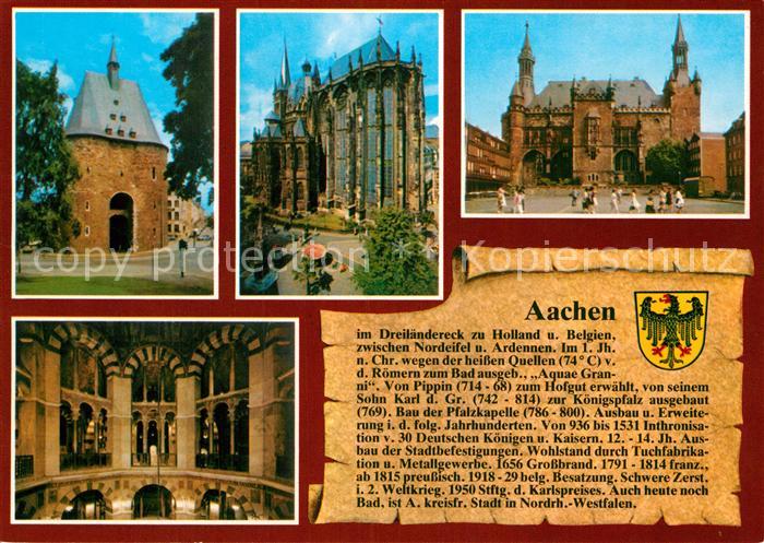 Bad Aachen Marschiertor Dom Katschhof mit Rathaus Dom Oktogon