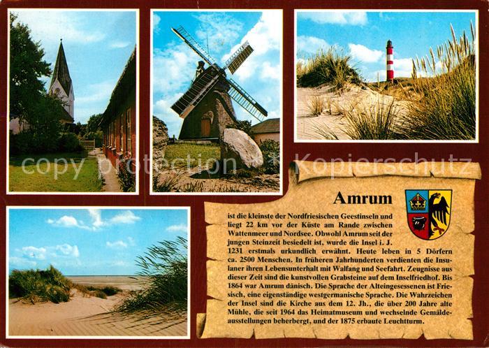 Amrum Kirche Muehle Leuchtturm Duenen