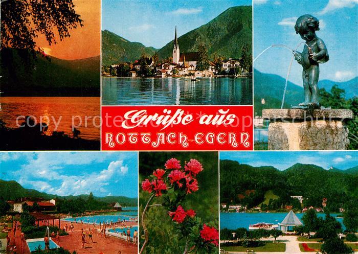 Rottach-Egern Tegernsee Kirche Brunnenbuberl Schwimmbad Kuranlagen