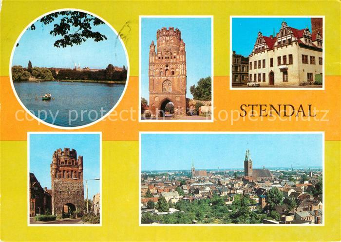 Stendal Stadtsee Uenglinger Tor Rathaus Tangermuender Tor Teilansicht