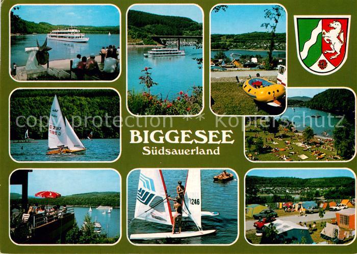 Biggesee Teilansichten Restaurant Strand Camping Fahrgastschiffe