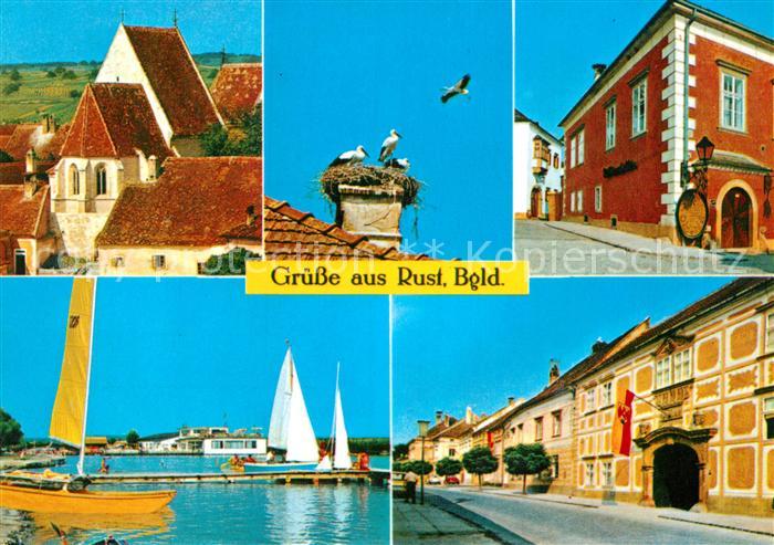 Rust Burgenland Fischerkirche Stoerche Rathaus Seemotiv Hauptstrasse