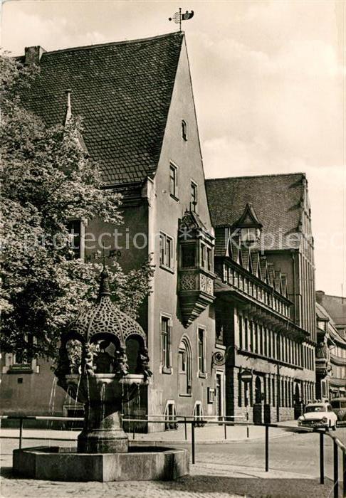 Aschersleben Sachsen-Anhalt Rathaus mit Hennebrunnen