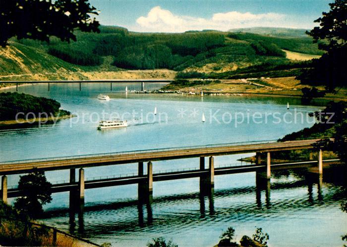 Biggesee Dumicketalbruecke und Fahrgastschiffe