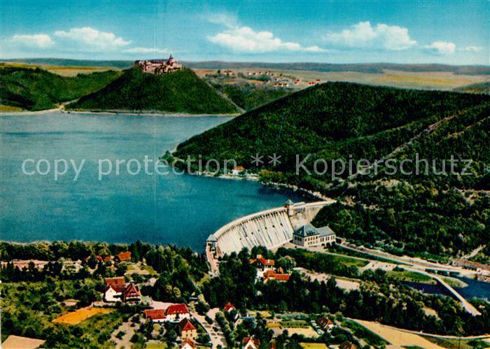 Edersee Fliegeraufnahme mit Edertalsperre