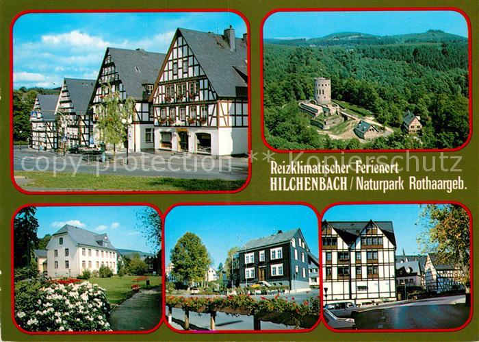 Hilchenbach Fachwerkhaeuser Schloss Fliegeraufnahme Rohaargebirge