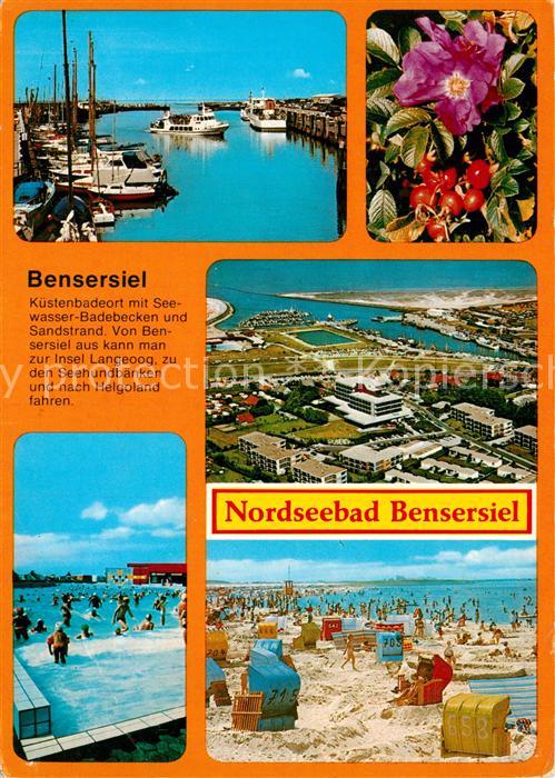 Bensersiel Bootshaen Fliegeraufnahme Strandbad Strand