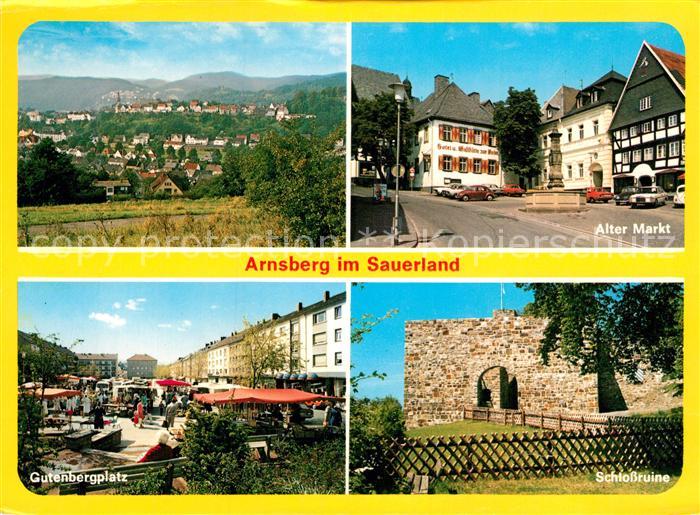 Arnsberg Westfalen Panorama Alter Markt Gutenbergplatz Schlossruine