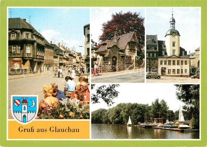 Glauchau Dr Friedrichs Str Rathaus Klub der Volkssolidaritaet Bootsanlegestelle