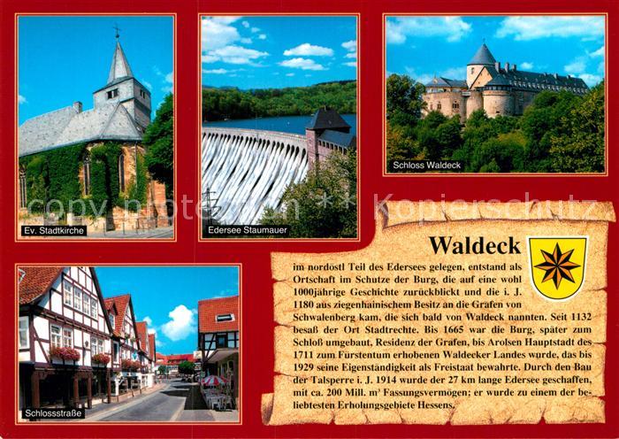 Waldeck Edersee Schlossstrasse Evangelische Stadtkirche Edersee Staumauer Schlos