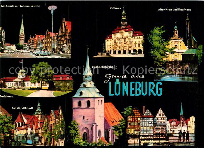 LueNEBURG  CITY Rathaus Badehaus Michaeliskirche Alter Kran Kaufhaus
