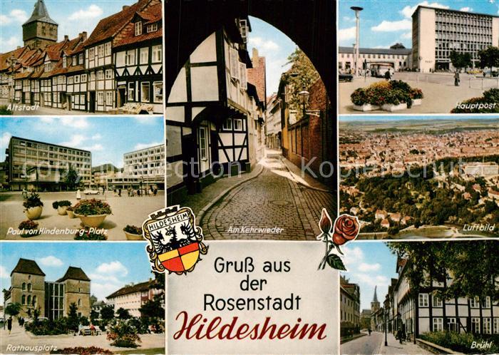 HILDESHEIM  CITY Hauptpost Bruehl Rathausplatz Kehrwieder Paul-von-Hindenburg-Pl