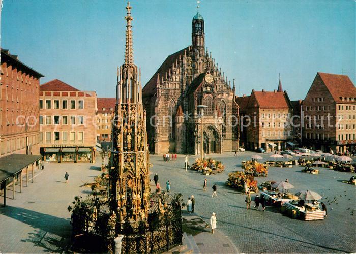 NueRNBERG  CITY Hauptmarkt Schoener Brunnen Frauenkirche