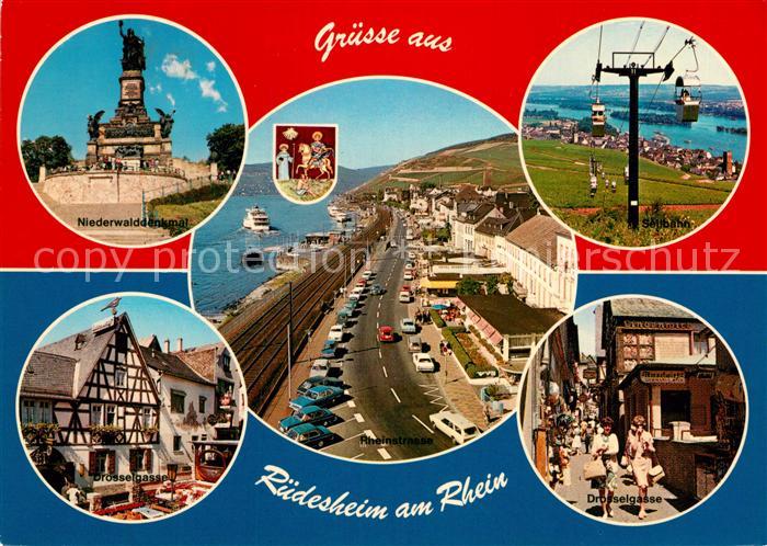 Ruedesheim Rhein Niederwalddenkmal Rheinstrasse Drosselgasse Seilbahn