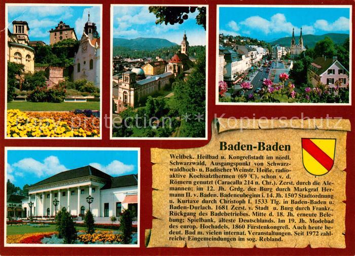 Baden-Baden Roemerplatz Neues Schloss Friedrichsbad Stiftskirche Augustaplatz