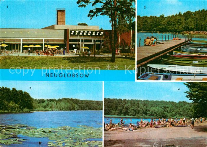 Neuglobsow Erholungszentrum Stechlin Bootsanlegestelle Dagow-See Badestrand